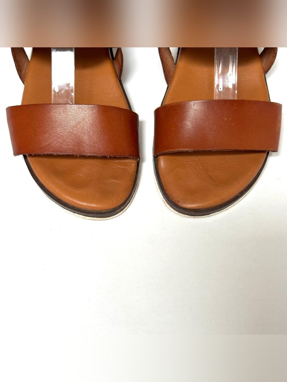 Bertuchi Spain Brown Leather Slingback Sandals Size 39 US 8/8.5 Wedge Platforms - Picture 7 of 16